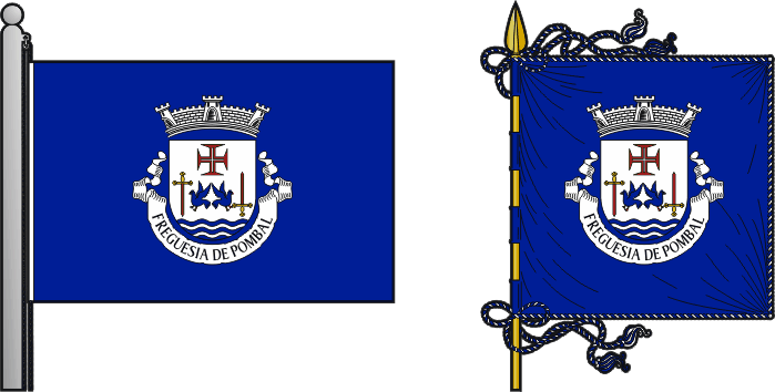 Bandeira e estandarte da freguesia de Pombal - Pombal civil parish, flag and banner