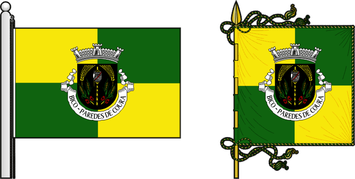 Bandeira e estandarte da antiga freguesia de Bico - Bico former civil parish, flag and banner Bandeira e estandarte da antiga freguesia de Bico - Bico former civil parish, flag and banner