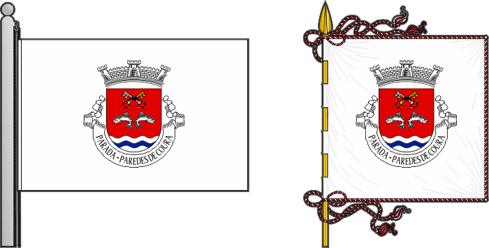 Bandeira e estandarte da freguesia de Parada - Parada civil parish, flag and banner Bandeira e estandarte da freguesia de Parada - Parada civil parish, flag and banner