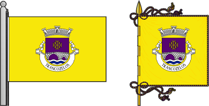 Bandeira e estandarte da freguesia de Trancozelos - Trancozelos civil parish, flag and banner