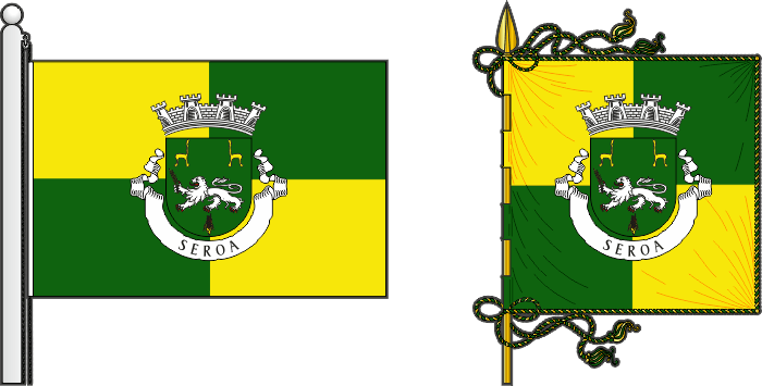 Bandeira e estandarte da freguesia de Seroa - Seroa civil parish, flag and banner