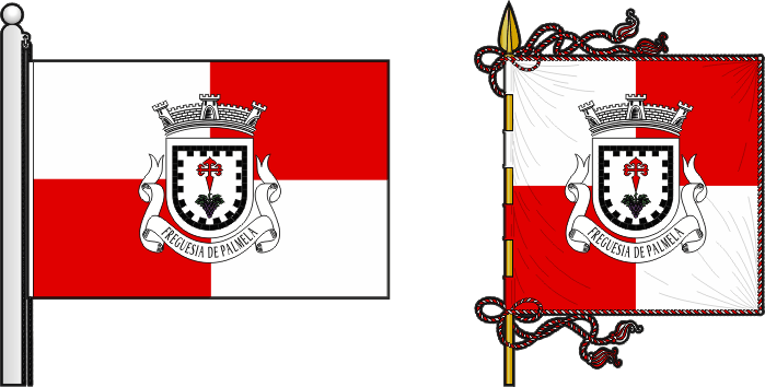 Bandeira e estandarte da freguesia de Palmela - Palmela civil parish, flag and banner