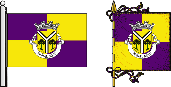 Bandeira e estandarte da freguesia de Pinhal Novo - Pinhal Novo civil parish, flag and banner