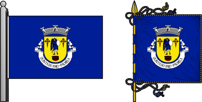 Bandeira e estandarte da freguesia de Quinta do Anjo - Quinta do Anjo civil parish, flag and banner