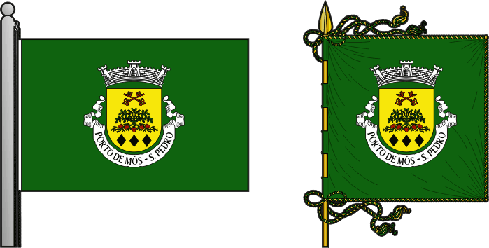 Bandeira e estandarte da antiga freguesia de Porto de Mós (São Pedro) - Porto de Mós (São Pedro) former civil parish, flag and banner