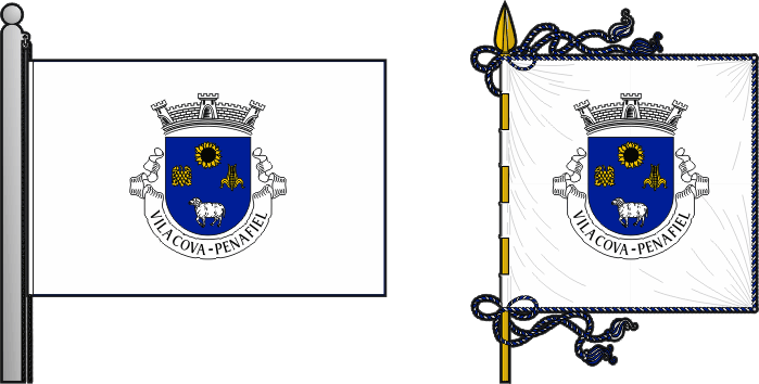 Bandeira e estandarte da antiga freguesia de Vila Cova - Vila Cova former civil parish, flag and banner