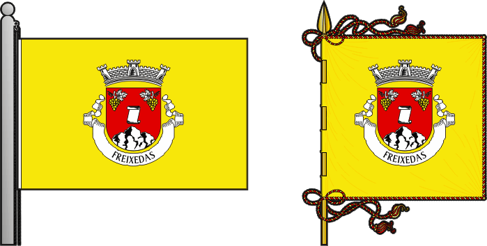 Bandeira e estandarte da freguesia de Freixedas - Freixedas civil parish, flag and banner Bandeira e estandarte da freguesia de Freixedas - Freixedas civil parish, flag and banner