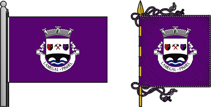 Bandeira e estandarte da freguesia de Lamegal - Lamegal civil parish, flag and banner Bandeira e estandarte da freguesia de Lamegal - Lamegal civil parish, flag and banner