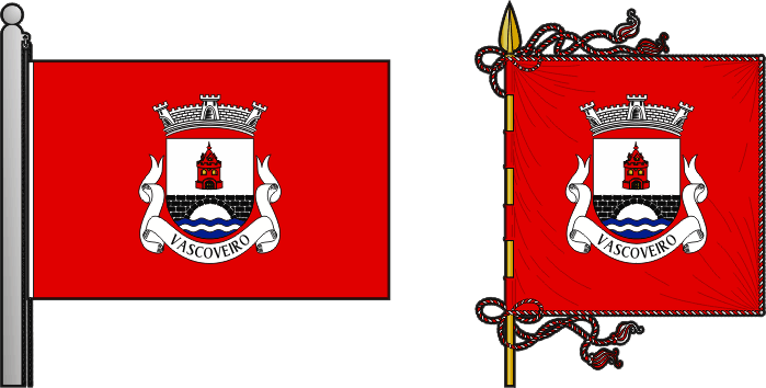 Bandeira e estandarte da freguesia de Vascoveiro - Vascoveiro civil parish, flag and banner Bandeira e estandarte da freguesia de Vascoveiro - Vascoveiro civil parish, flag and banner
