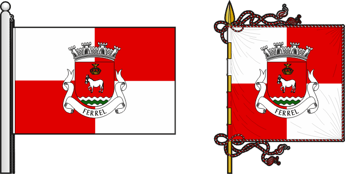 Bandeira e estandarte da freguesia de Ferrel - Ferrel civil parish, flag and banner Bandeira e estandarte da freguesia de Ferrel - Ferrel civil parish, flag and banner