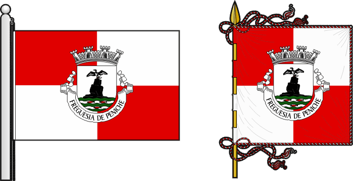 Bandeira e estandarte da Freguesia de Peniche - Peniche civil parish, flag and banner Bandeira e estandarte da Freguesia de Peniche - Peniche civil parish, flag and banner