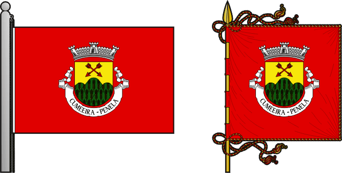 Bandeira e estandarte da freguesia de Cumeeira - Cumeeira civil parish, flag and banner Bandeira e estandarte da freguesia de Cumeeira - Cumeeira civil parish, flag and banner
