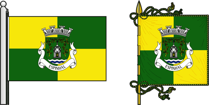 Bandeira e estandarte da freguesia de Espinhal - Espinhal civil parish, flag and banner