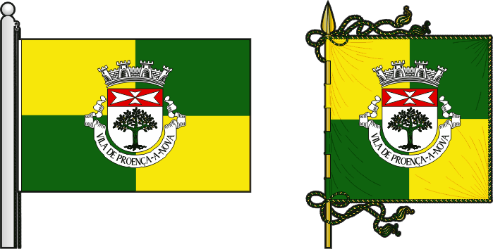 Bandeira e estandarte do Município de Proença-a-Nova - Proença-a-Nova municipal flag and banner