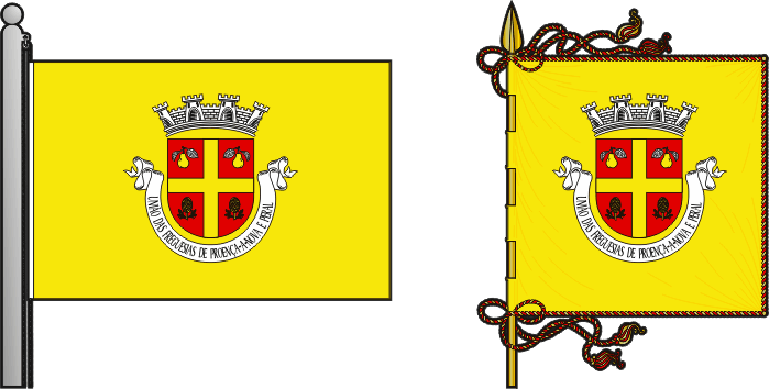 Bandeira e estandarte da União das freguesias de Proença-a-Nova e Peral - Proença-a-Nova and Peral civil parishes union flag and banner