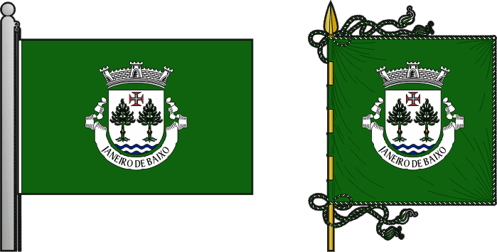Bandeira e estandarte da freguesia de Janeiro de Baixo - Janeiro de Baixo civil parish, flag and banner