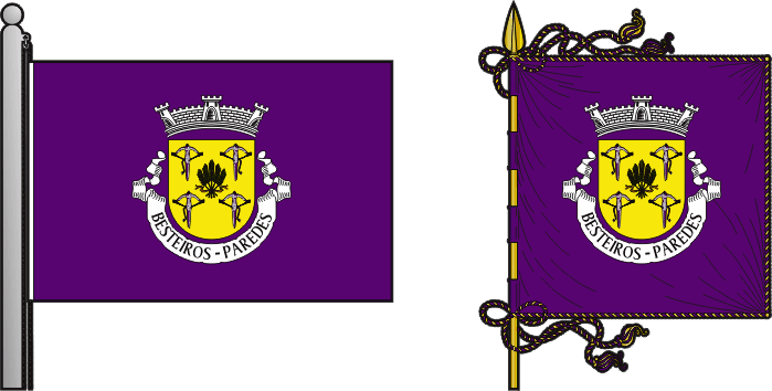 Bandeira e estandarte da antiga freguesia de Besteiros - Besteiros former civil parish, flag and banner