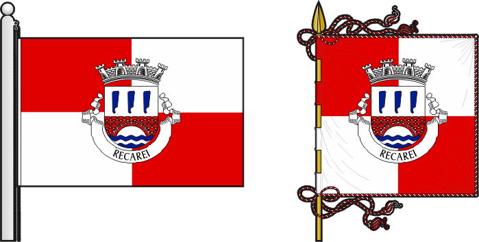 Bandeira e estandarte da freguesia de Recarei - Recarei civil parish, flag and banner
