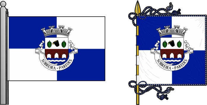 Bandeira e estandarte da freguesia de Sobreira - Sobreira civil parish, flag and banner
