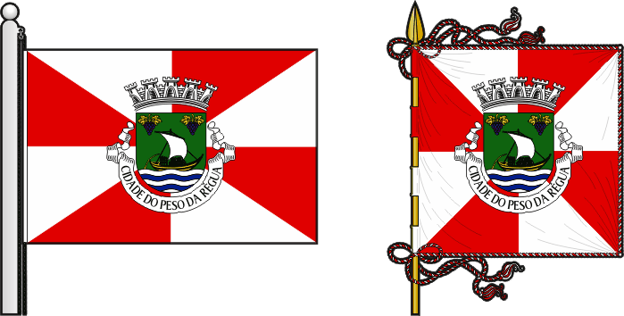 Bandeira e estandarte do município de Peso da Régua - Peso da Régua Municipality flag and banner