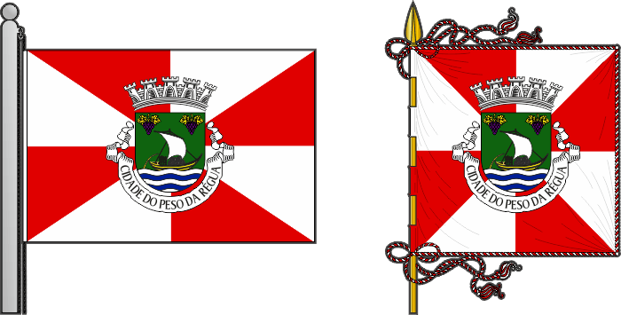 Bandeira e estandarte do município de Peso da Régua - Peso da Régua Municipality flag and banner