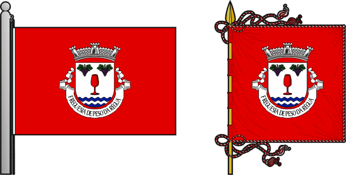 Bandeira e estandarte da antiga freguesia de Peso da Régua - Peso da Régua former civil parish, flag and banner