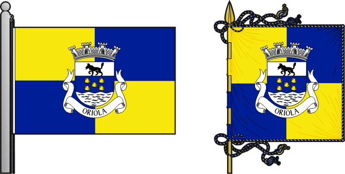 Bandeira e estandarte da antiga freguesia de Oriola - Oriola former civil parish, flag and banner