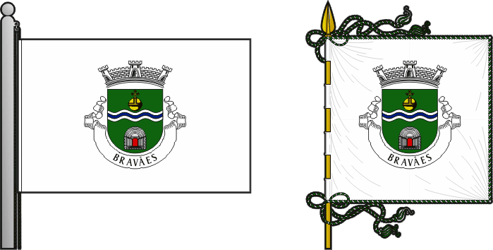 Bandeira e estandarte da freguesia de Bravães - Bravães civil parish, flag and banner Bandeira e estandarte da freguesia de Bravães - Bravães civil parish, flag and banner
