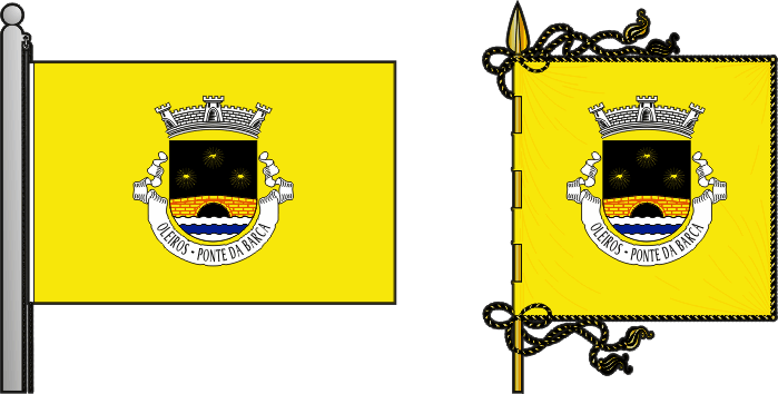 Bandeira e estandarte da freguesia de Oleiros - Oleiros civil parish, flag and banner Bandeira e estandarte da freguesia de Oleiros - Oleiros civil parish, flag and banner