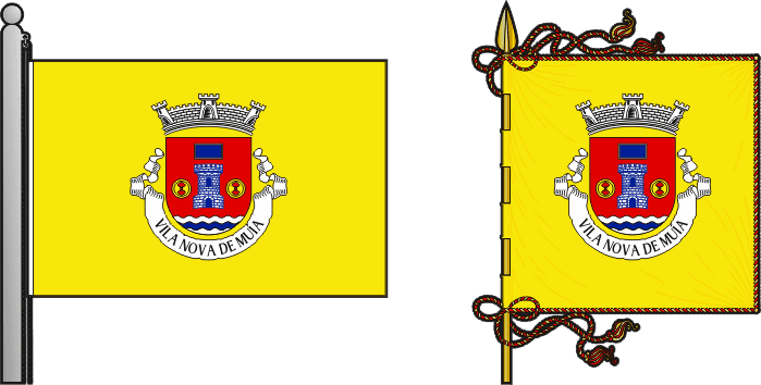 Bandeira e estandarte da antiga freguesia de Vila Nova de Muía - Vila Nova de Muía former civil parish, flag and banner Bandeira e estandarte da antiga freguesia de Vila Nova de Muía - Vila Nova de Muía former civil parish, flag and banner