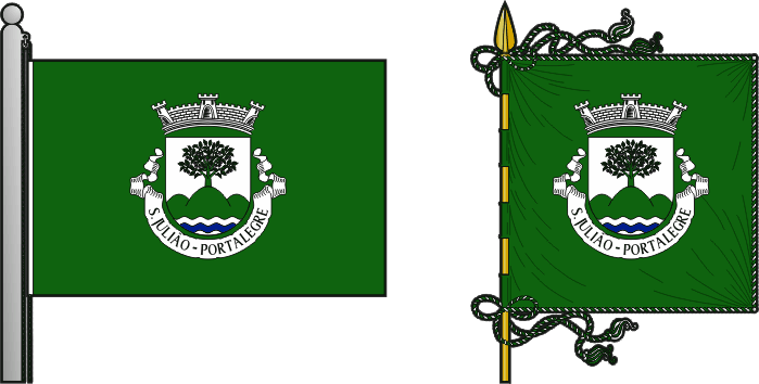 Bandeira e estandarte da antiga freguesia de São Julião - São Julião former civil parish, flag and banner Bandeira e estandarte da antiga freguesia de São Julião - São Julião former civil parish, flag and banner