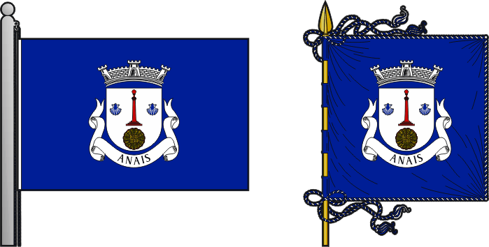 Bandeira e estandarte da freguesia de Anais - Anais civil parish, flag and banner