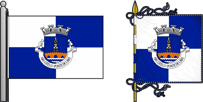 Bandeira e estandarte da freguesia de Arcozelo - Arcozelo civil parish, flag and banner
