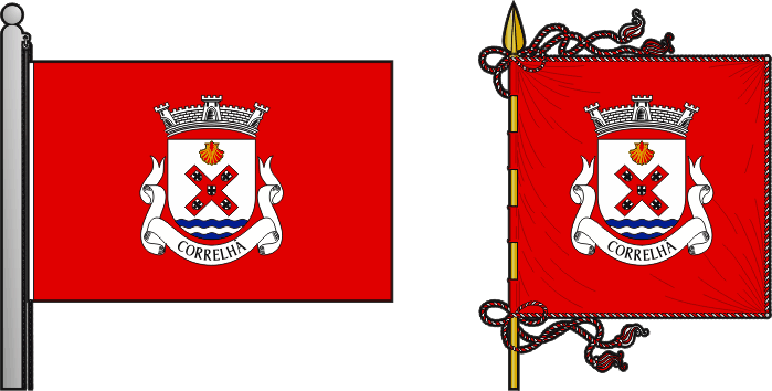 Bandeira e estandarte da freguesia de Correlhã - Correlhã civil parish, flag and banner