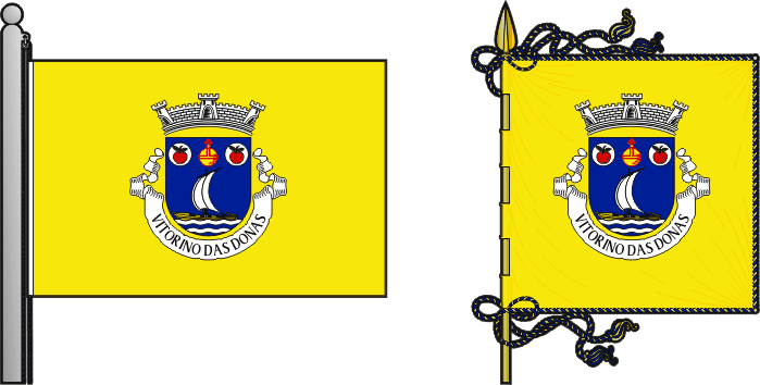 Bandeira e estandarte da freguesia de Vitorino das Donas - Vitorino das Donas civil parish, flag and banner