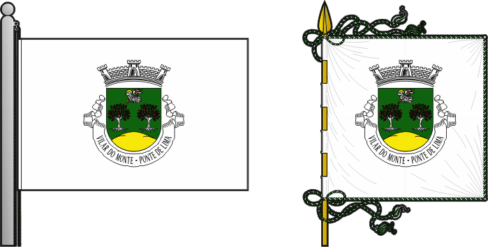 Bandeira e estandarte da antiga freguesia de Vilar do Monte - Vilar do Monte former civil parish, flag and banner