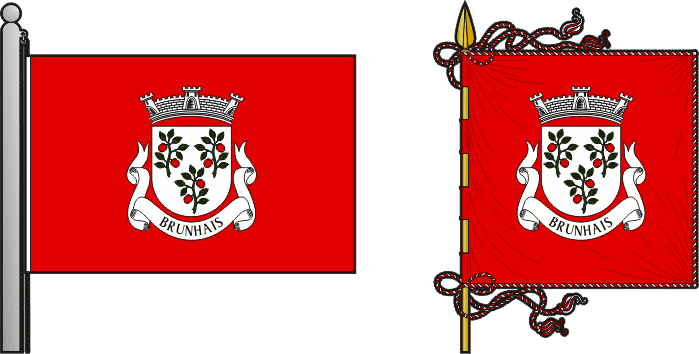 Bandeira e estandarte da antiga freguesia de Brunhais - Brunhais former civil parish, flag and banner