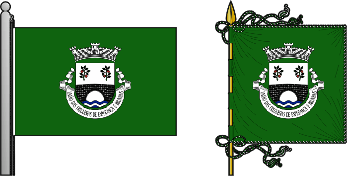 Bandeira e estandarte da União das freguesias de Esperança e Brunhais - Esperança and Brunhais civil parishes union flag and banner