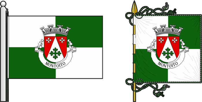 Bandeira e estandarte da freguesia de Montoito - Montoito civil parish, flag and banner Bandeira e estandarte da freguesia de Montoito - Montoito civil parish, flag and banner