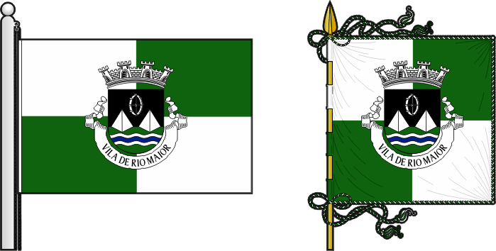 Bandeira e estandarte do Município de Rio Maior - Rio Maior municipal flag and banner Bandeira e estandarte do Município de Rio Maior - Rio Maior municipal flag and banner