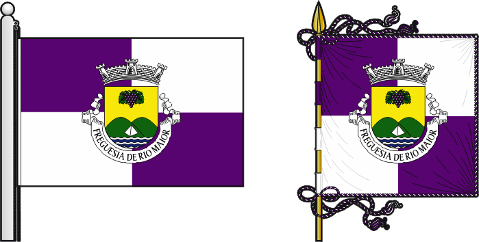 Bandeira e estandarte da freguesia de Rio Maior - Rio Maior civil parish, flag and banner Bandeira e estandarte da freguesia de Rio Maior - Rio Maior civil parish, flag and banner