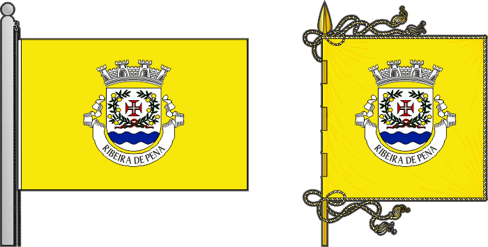 Bandeira e estandarte do Município de Ribeira de Pena - Ribeira de Pena municipal flag and banner