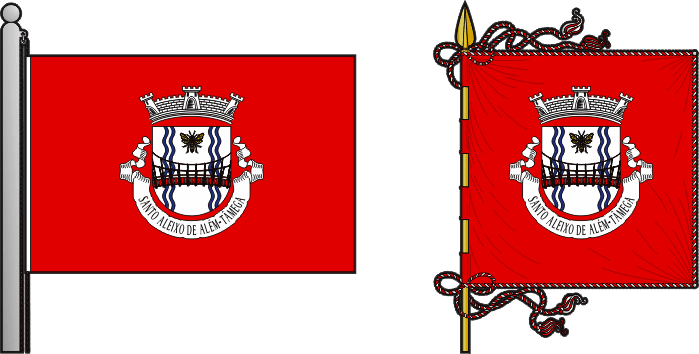 Bandeira e estandarte da antiga freguesia de Santo Aleixo de Além-Tâmega - Santo Aleixo de Além-Tâmega former civil parish, flag and banner