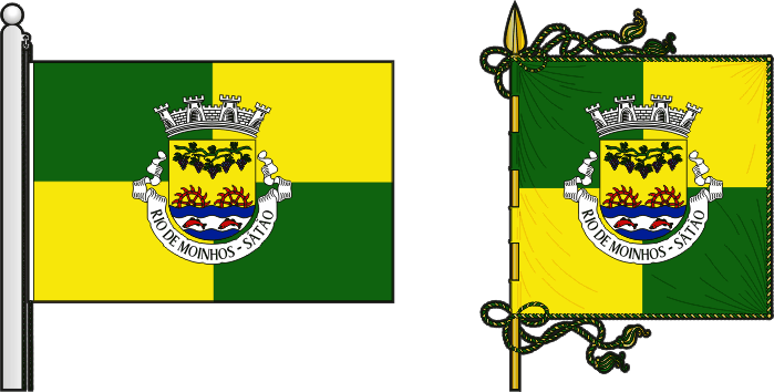 Bandeira e estandarte da freguesia de Rio de Moinhos - Rio de Moinhos civil parish, flag and banner