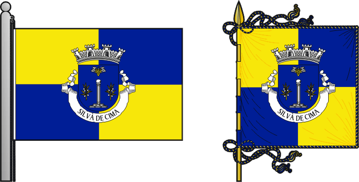 Bandeira e estandarte da freguesia de Silvã de Cima - Silvã de Cima civil parish, flag and banner