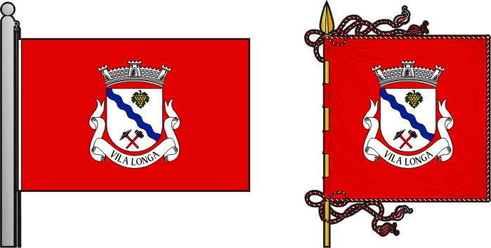 Bandeira e estandarte da antiga freguesia de Vila Longa - Vila Longa former civil parish, flag and banner