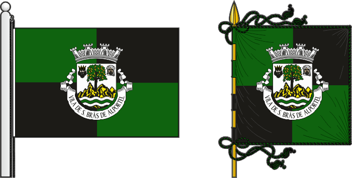 Bandeira e estandarte do município de São Brás de Alportel - São Brás de Alportel municipal flag and banner