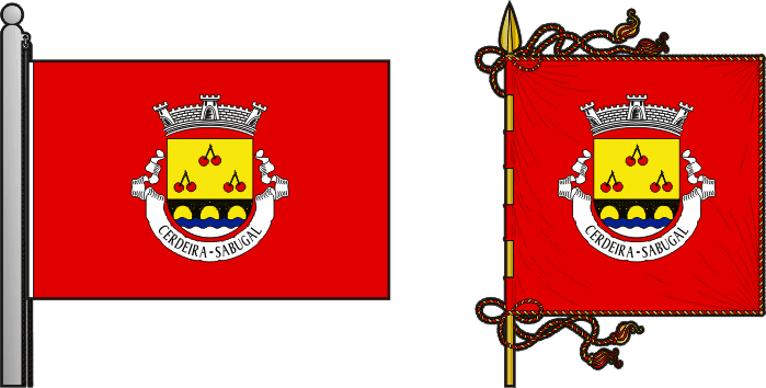 Bandeira e estandarte da freguesia de Cerdeira - Cerdeira civil parish, flag and banner