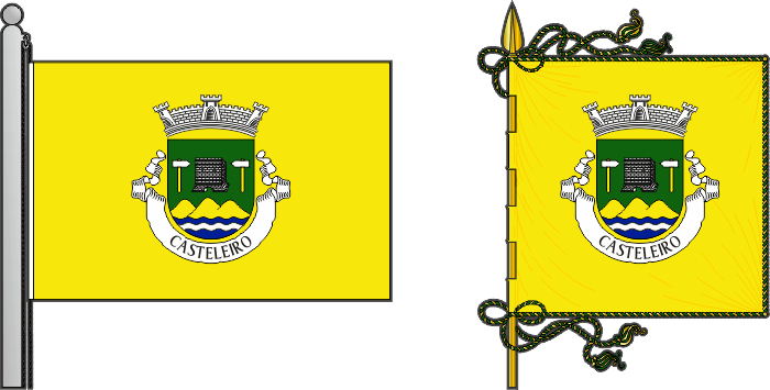 Bandeira e estandarte da freguesia de Casteleiro - Casteleiro civil parish, flag and banner Bandeira e estandarte da freguesia de Casteleiro - Casteleiro civil parish, flag and banner