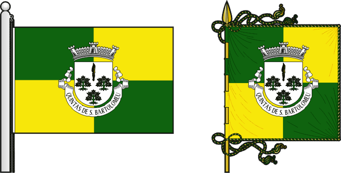 Bandeira e estandarte da freguesia de Quintas de São Bartolomeu - Quintas de São Bartolomeu civil parish, flag and banner Bandeira e estandarte da freguesia de Quintas de São Bartolomeu - Quintas de São Bartolomeu civil parish, flag and banner